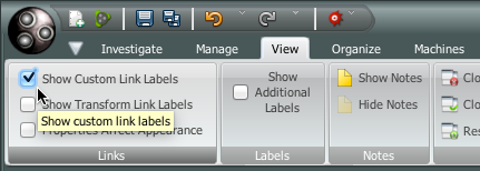 Maltego global link label visibility setting