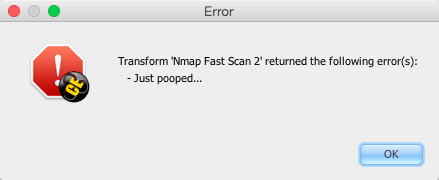 MaltegoException exception appearance
